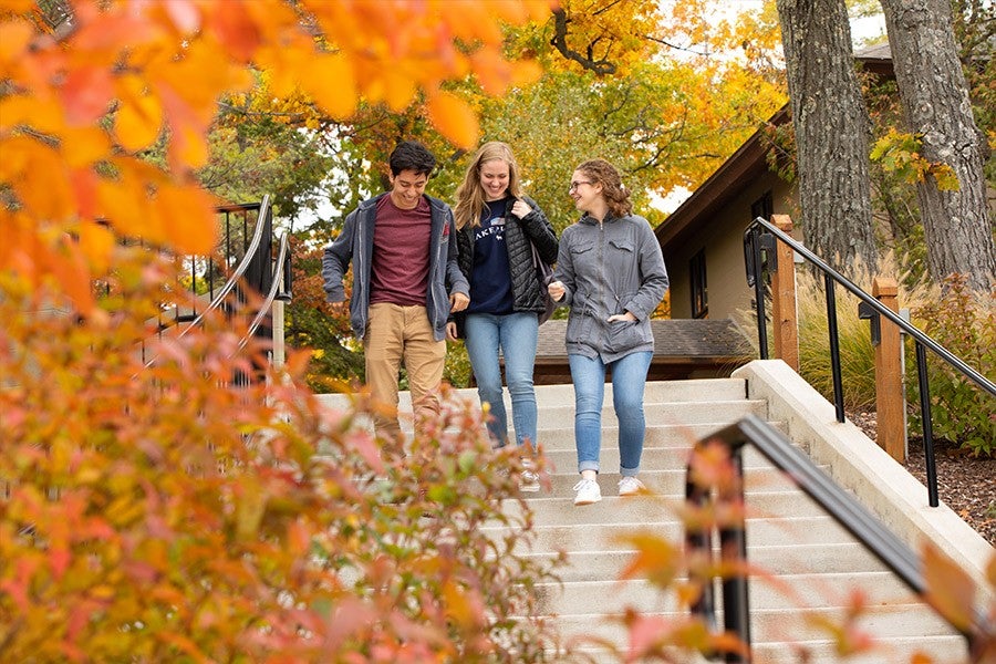 Academy students on a fall day