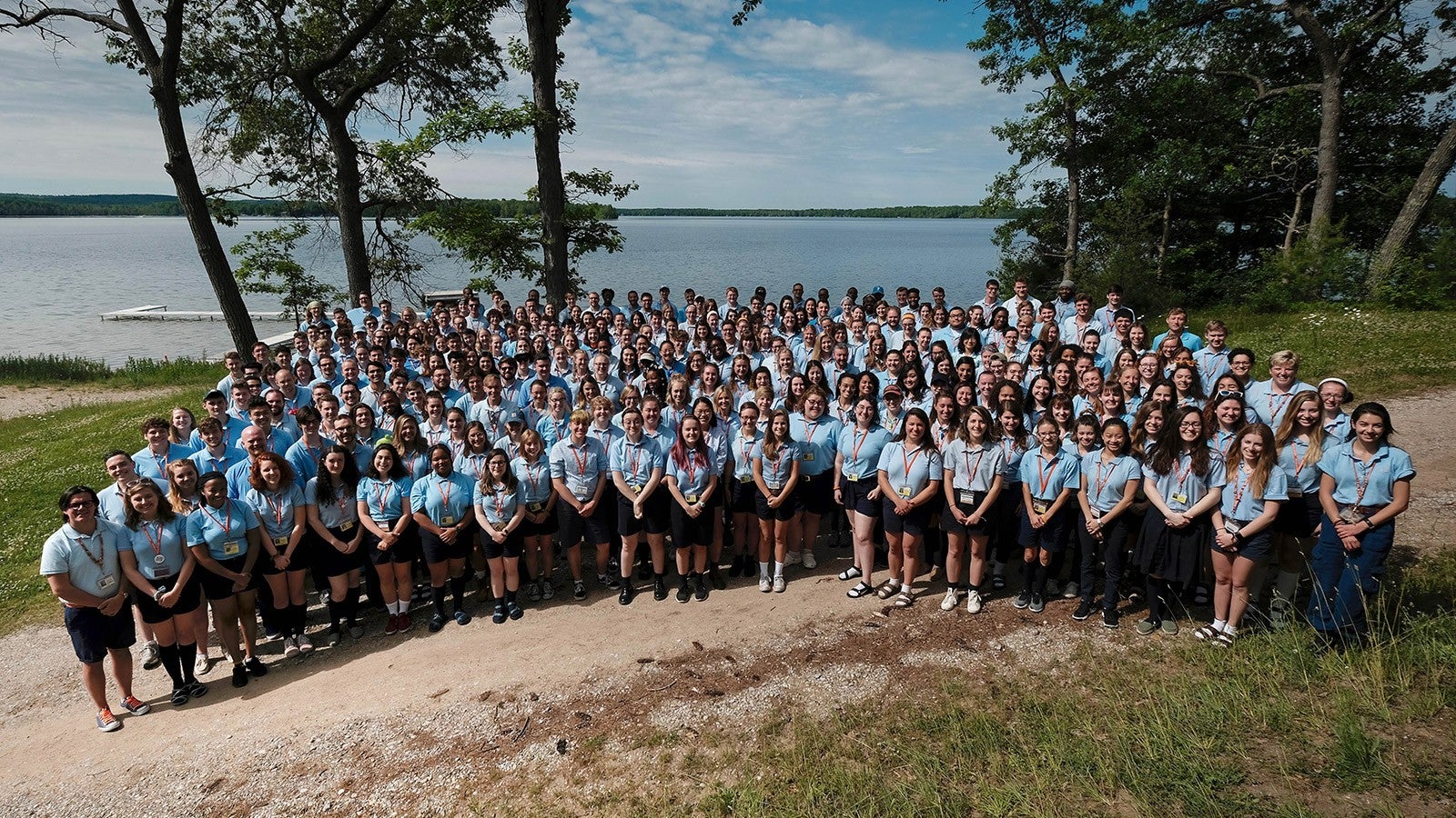 A group of summer staff members in uniform