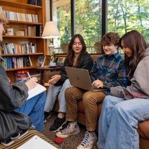Creative Writing students gather to work on projects.