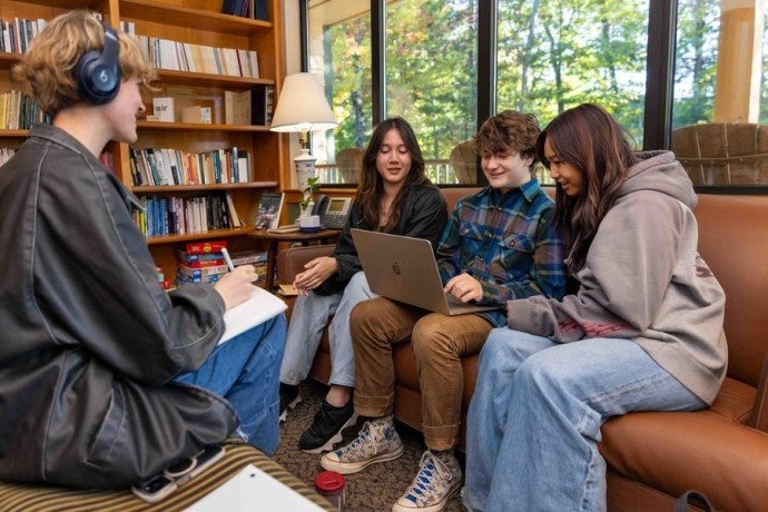 Creative Writing students gather to work on projects.