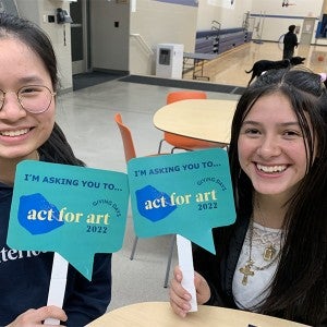 Smiling students in classroom