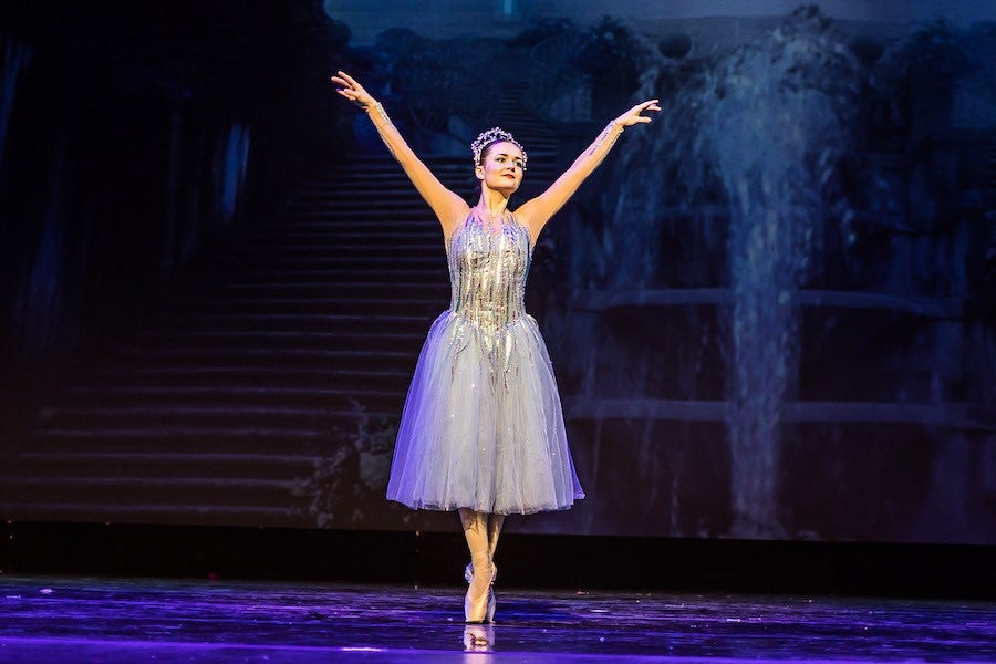 A ballerina on pointe.