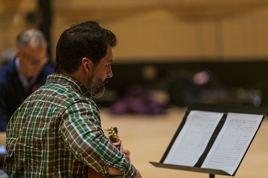 Interlochen Arts Academy Instructor of Guitar Matthew Cochran with Jim Stephenson and the IAA Wind Symphony