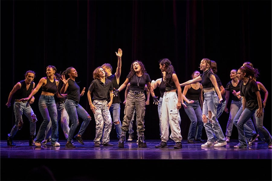 A group of Interlochen Arts Academy theatre students perform during the Fall 2022 performance of "Collage."