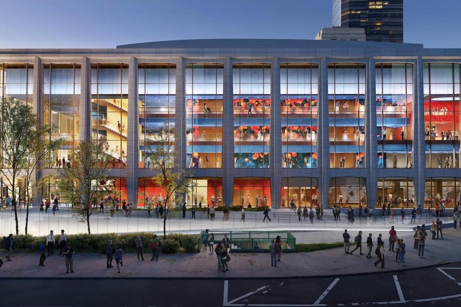 Exterior Rendering of the new David Geffen Hall