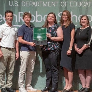 The Interlochen delegation, including Pat Kessel (second from left), Cookie Dutch (third from left), Emily Umbarger (fourth from right), Lauren Greene (third from right), and Cindy Hann (second from right) with representatives from the U.S. Department of Education.