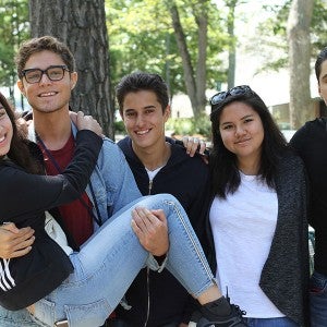 Students on Ostelin Mall during the 2017 Arts Academy opening weekend
