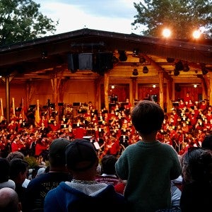 Audiences watch the 2023 performance of "Les Preludes"