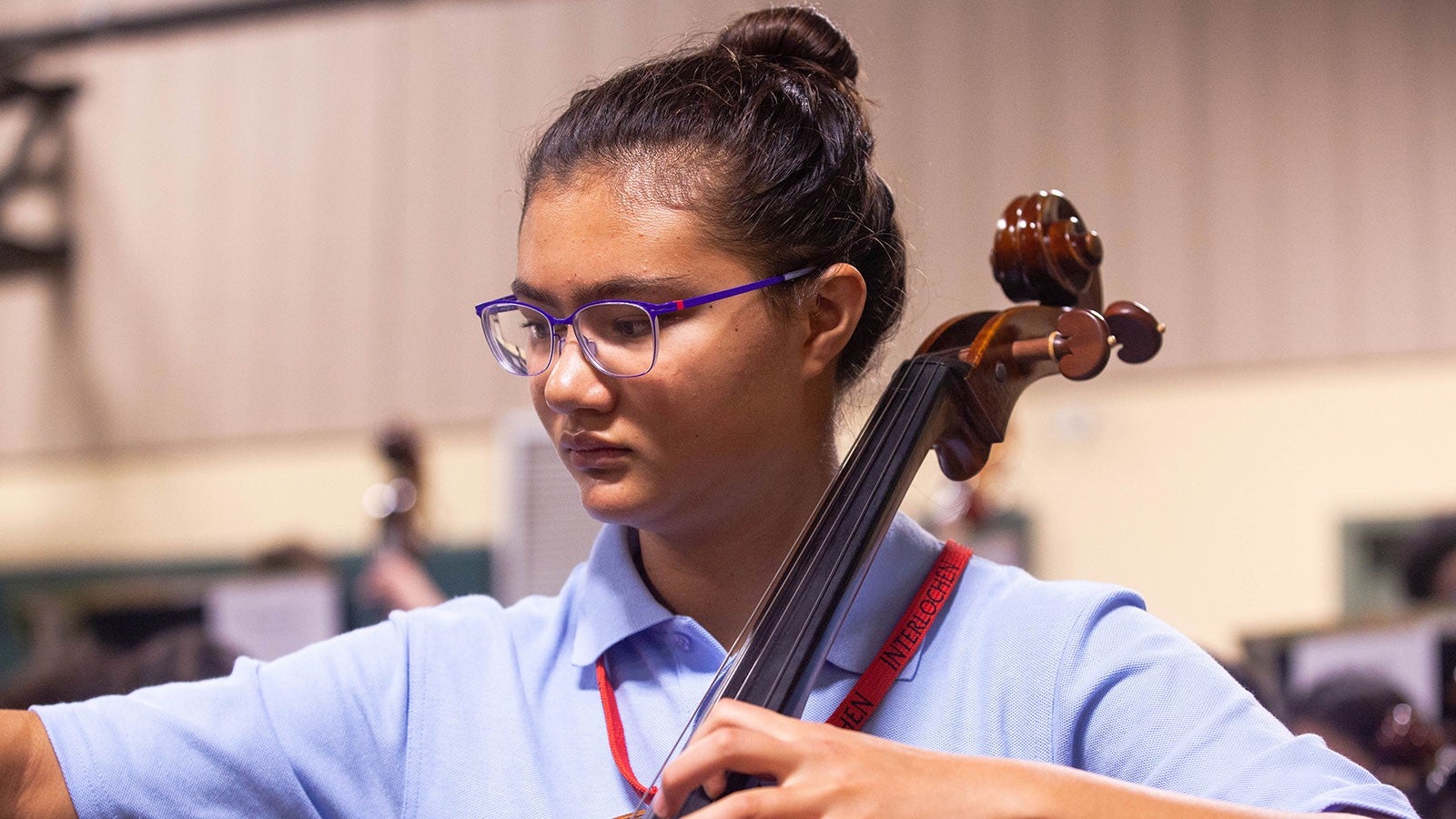 A girl playing cello