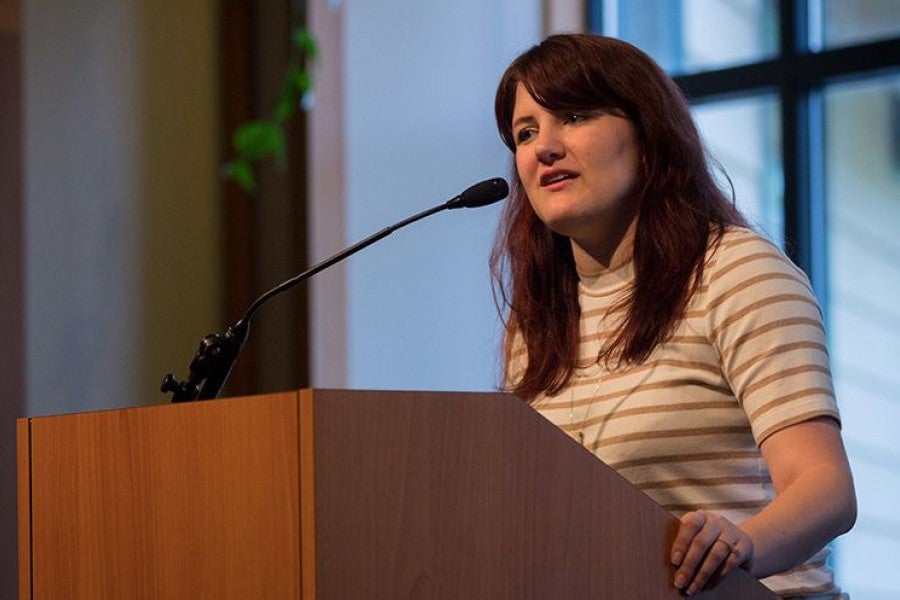 Brittany Cavallaro presents a reading as a guest during the 2015-16 Academy year.