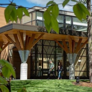 The main entrance of the Music Center