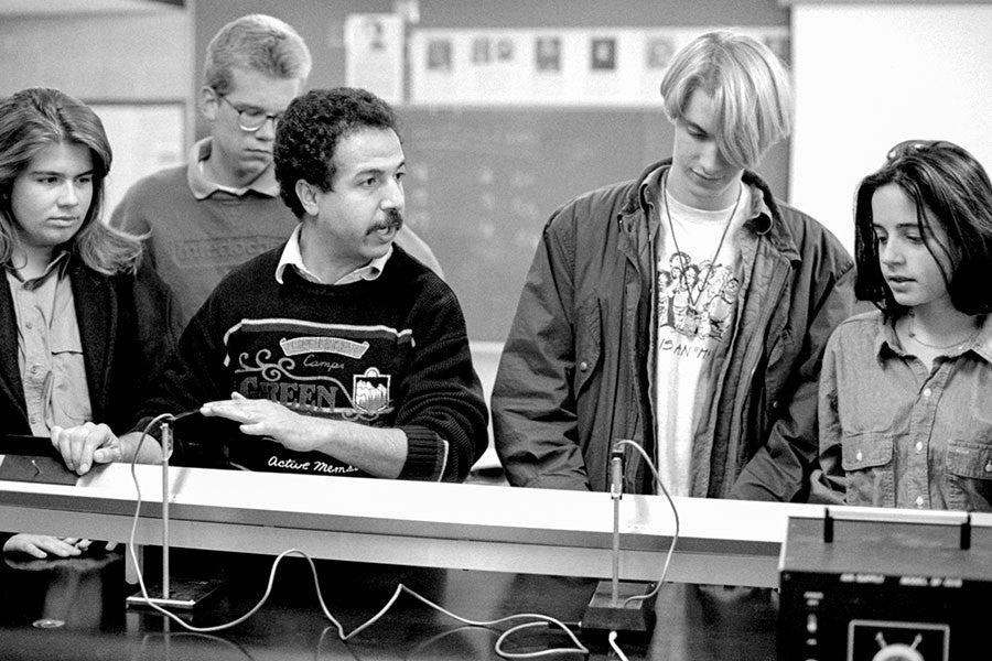 Nadji teaches a physics class during the 1992-93 academic year.