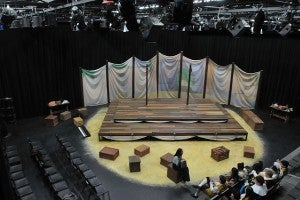 Phoenix Theatre set up for an Arts Camp theatre performance