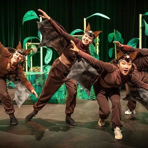 Arts Academy theatre students perform a stage adaptation of the popular children's book Stellaluna.