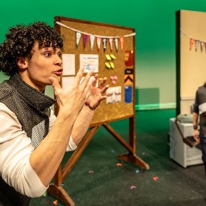 Interlochen Arts Academy students perform a scene from Susan Pak's play 'The Great MC.'