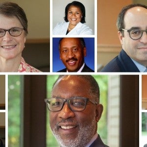 A collage of the new Board of Trustees members