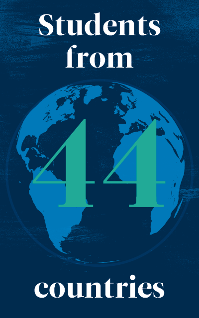 IAC students from 44 countries infographic stat