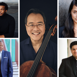 Joshua McClendon, Wynton Marsalis, Yo-Yo Ma, Reena Esmail, and Cristian Macelaru